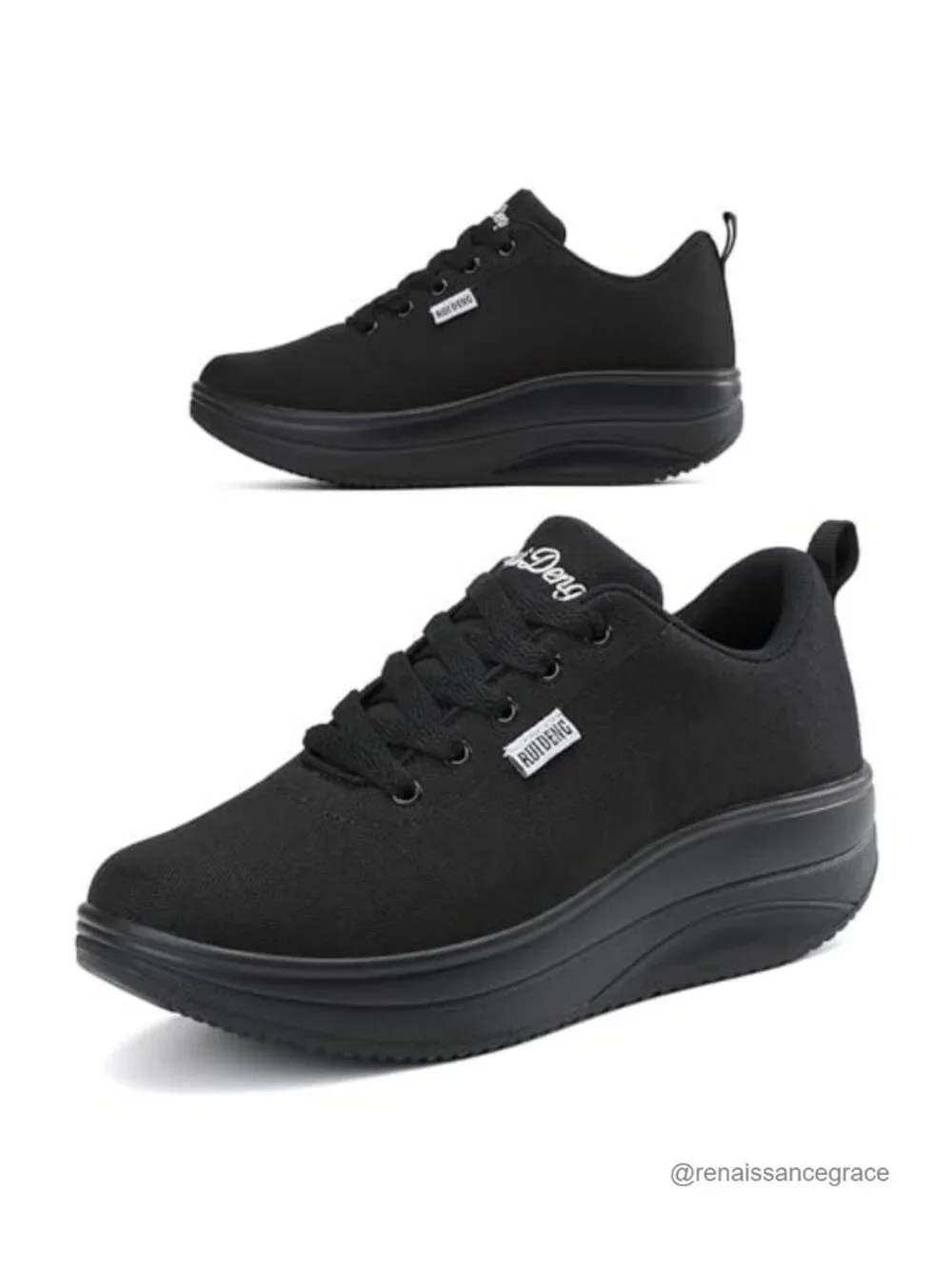 Women's Platform Sneakers Slip Resistant 2 Inch Wedge Comfortable Walking Shoes